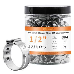 WYSIWYKA 120PCS 2인치 304 클램프 이어 싱글 인치 스테인리스 스틸 PEX