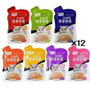 고품질 태비토퍼 쮸루쮸루 파우치 30g X12 고양이 짜먹는간식 (WC154E5)