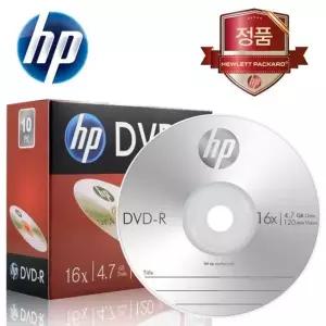 HP Media DVDR 16x 4.7GB 1P 슬림 케이스 10장 CD (W3734E9)