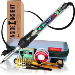 내부 LNSight 68W 조절 가능한 온도 납땜 언 키트 투명 쉘 시스루 건 도구 전자 STEM 및 DIY 프로젝트를