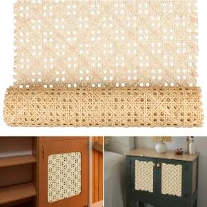 지탕 래탄 웹빙 롤 3.28ft x 15.8인치 직조 오픈 메쉬 케인 천연 웨빙 프로젝트용 DIY 공예용 넓은 캐비닛