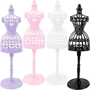 8Pcs 미니 마네킹 인형 드레스 모델 스탠드 천 가운 전시용 의류 랙