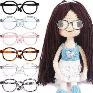 NOLITOY 아미구루미 및 인형 제작 용품용 크로셰 안경 - 18인치 3.5인치 미니어처 20cm 면 DIY 공예
