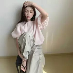 쉬폰 호박볼륨 라운드넥 블라우스/파티룩/하객룩