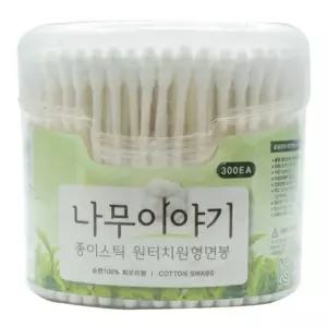 [룽스_62]종이스틱원터치원형면봉 얼굴 300EA_7635