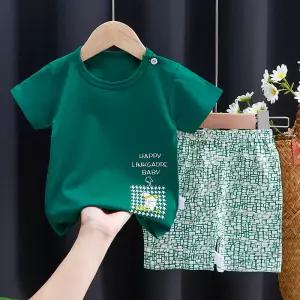 의류 세트 소년 티셔츠 반바지 여름 면화 캐주얼 Tracksuit 옷