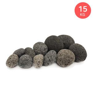 마이플랜트 라바스톤블랙 15kg 대포장 자갈 화분 조경 어항 인테리어 장식돌