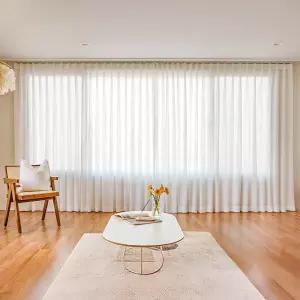 예가창 국산 2배 주름 차르르 쉬폰 커튼 도톰 발수+향균 방염 70X250cm 맞춤 제작 거실 안방 창문 속커텐