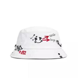 [블랙블론드]BBD Smile Logo Denim Bucket Hat Custom Ver. (White)