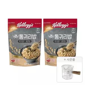 켈로그 통귀리밥 500g, 2개 + 증정 ( 유리 우드핸들 계량컵, 1개 )