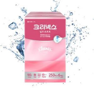 [유한킴벌리] [웰파인] 크리넥스 실크소프트 미용티슈 250매 X 6 TB