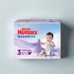 하기스 맥스드라이 에어 밴드형 3단계 공용 64매 4팩