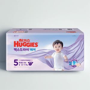 하기스 맥스드라이 에어 밴드형 5단계 공용 44매 2팩