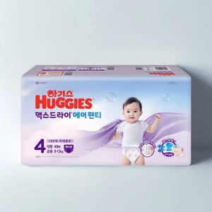 하기스 맥스드라이 에어 팬티형 4단계 공용 48매 4팩