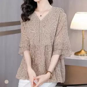 화세 (77까지)엔틱링클레이스블라우스_HB4MBL063C