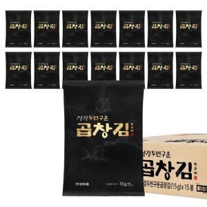 [성경김본사] 지도표성경김 두번구운 곱창김 15g x 15봉