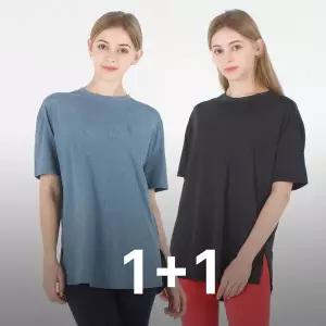[1+1] 녹족 빅사이즈 오버핏 루즈핏 아이비 반팔티