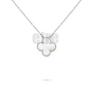 반클리프 목걸이 여성용 빈티지 알함브라 펜던트 18K 화이트 골드 마더오브펄 VCARF48700