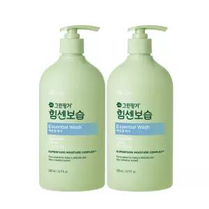 그린핑거 힘센보습 에센셜 워시 고보습 유아용 오렌지그린티향 500ml 2개
