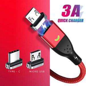 FONKEN 3A USB C 케이블 4Pin 마그네틱 AndroidUSB 충전기 용 고속 충전 데이터 전송 자석 유형 코드 Usbc