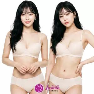 비너스 노와이어 브라 팬티 세트 쿨 인견 냉감 변화직 풀컵 몰드 여성 속옷 JBR1327S