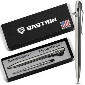 [미국배송] BASTION 럭셔리 슬림 볼트 액션 펜 고급 팁이 있는 내구성 EDC 학교 및 직장용 전문 볼펜 - 스테인리스