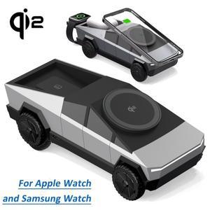 QI2 3 in 1 마그네틱 고속 무선 충전기 사이버독 폰 스탠드 (맥세이프 아이폰 12-17 애플 &  워치 2-8 에어