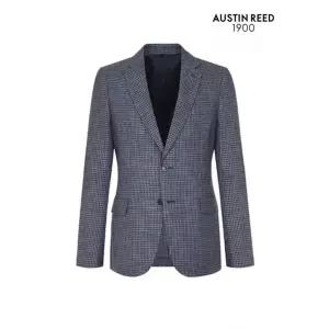 BY파크랜드 오스틴리드 블루 울혼방 하운드투스 체크 자켓-A1KF2210693A