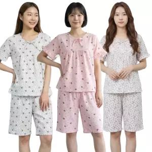 요루 소매프릴 잠옷세트 여성 반팔 반바지 파자마 한벌 여자 홈웨어 실내복 상하의 세트
