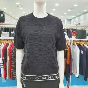 [디즈니골프]여성용 SS밑단레터링 니트티셔츠DO1LKT009BK_GN