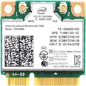 인텔 듀얼 밴드 Wireless-AC 7260 7260HMW 하프 미니 PCIe PCI-Express WLAN WiFi 카드 모듈 802.11
