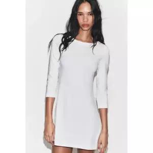ZARA 보트넥 미니 원피스 - 화이트