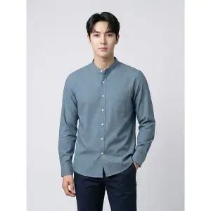[파크랜드]민트 솔리드 여름 긴팔 셔츠 A2CL2210558A_P423153353
