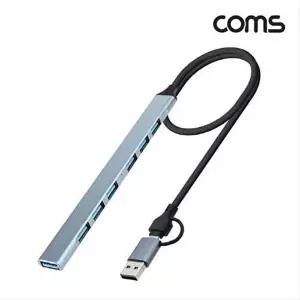 [COMS]7 IN 2 USB 허브 7포트 꼬리물기 Type C USB 7Port 2-WD538DC