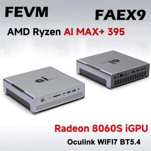 FEVM FAEX9 AMD 라이젠 알 맥스+ 395 미니 소형 PC 라데온 8060S LPDDR5X 128GB PCIe SSD WIIF7 BT5.4 USB4