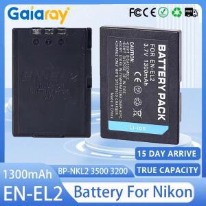 EN-EL2 카메라 배터리 Nikon Coolpix BP-NKL2 3500 EN EL2 용 1300mAh 3.7V 충전식 리튬 이온