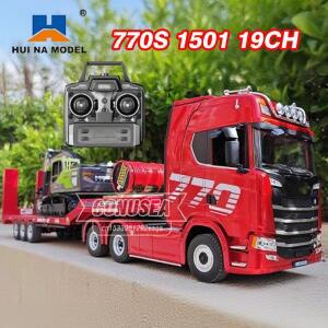 HUINA 770S RC 트럭 트레일러 트랙터 1/18 원격 조종 자동차 19채널 전기 공학 무선 장난감