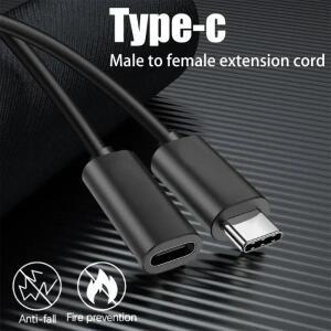 USB C 타입 익스텐션 코드, 수-암 연장 케이블, 충전기 와이어 커넥터, 변속기 0.5M/1M