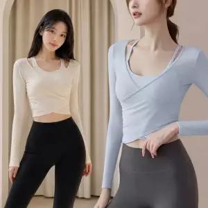 수디바 시스루 여성 요가복 브라탑 필라테스 옷 복장 상의 운동복 2p세트