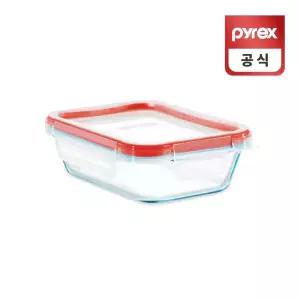 파이렉스 사각 락 4면 밀폐용기 473ml 내열 반찬통 정리 유리 투명 냉동실