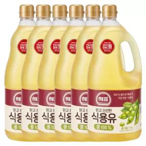 해표 콩기름 식용유 1.8L X 6개