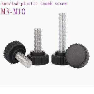 2pcs-10 개몫 M3 M4 M5 M6 M8 M10 널링 나일론 원형 플라스틱 헤드 핸들 엄지 나사 베이클라이트 볼트 검정
