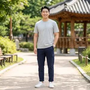 여름 남성 스판 액티브 카고조거바지