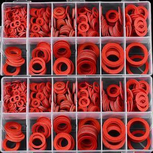 600PCS M10 M16 도구 스틸 스페이서 M12 패스너 종이 플랫 절연 M32 M25 섬유 와셔 세트 레드 M20 M22