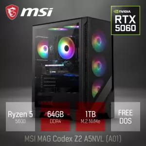 ⓒ MSI MAG Codex Z2 A5NVL A01 R5-5600 64GB 1TB / 고성능 영상편집 그래픽작업 캐드용 게이밍 브랜드PC