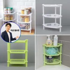 쌍문상회 지금 필요한 욕실 코너 선반 3단 조립식 주방 양념 수납 정리 장