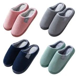 고품질 캐주얼 코르덴 털실내화 겨울슬리퍼 남자 여자 사무실 털슬리퍼 (W77915C)