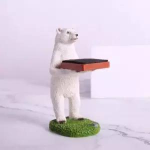 인테리어 장식 석고재질 POLAR BEAR 시계스탠드 인테리어 장식