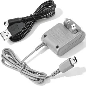 닌텐도 DS 라이트 100-240V 벽 플러그 어댑터와 호환되는 충전기 USB 충전 케이블 포함