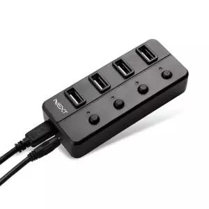 USB2.0 4포트 유전원허브 개별 스위치 카드리더기 PC 4포트허브 (W90906F)